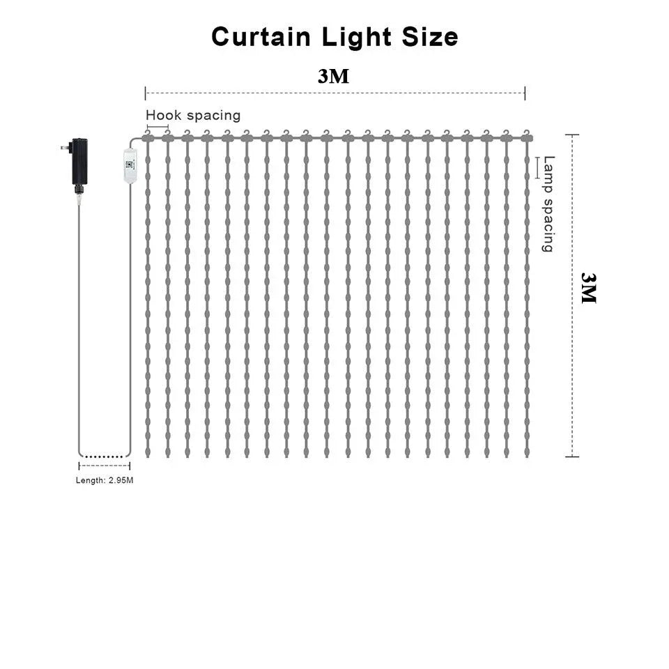Smart LED Curtain Light APP Control Pattern Music Ambient Lighting
