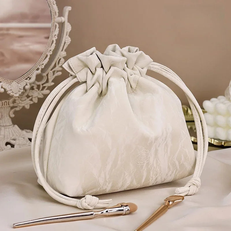 Velvet Drawstring Cosmetics Toiletries Bag Organizer Travel Storage Waterproof