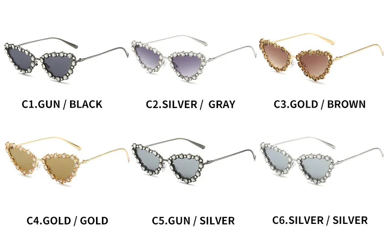 Retro Rhinestone Cat Eyes Sunglasses