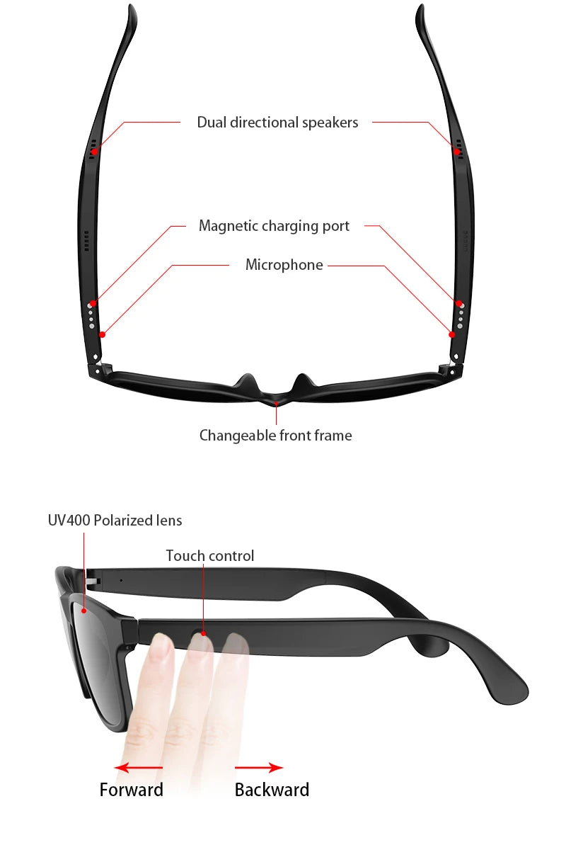 Bluetooth Smart Glasses Talk Music