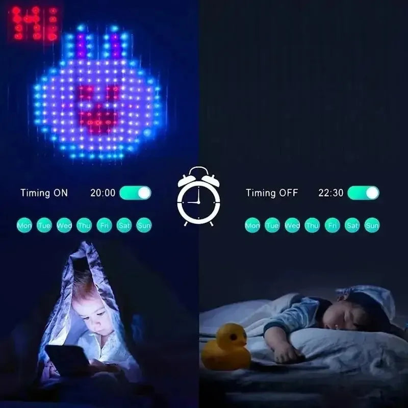 Smart LED Curtain Light APP Control Pattern Music Ambient Lighting