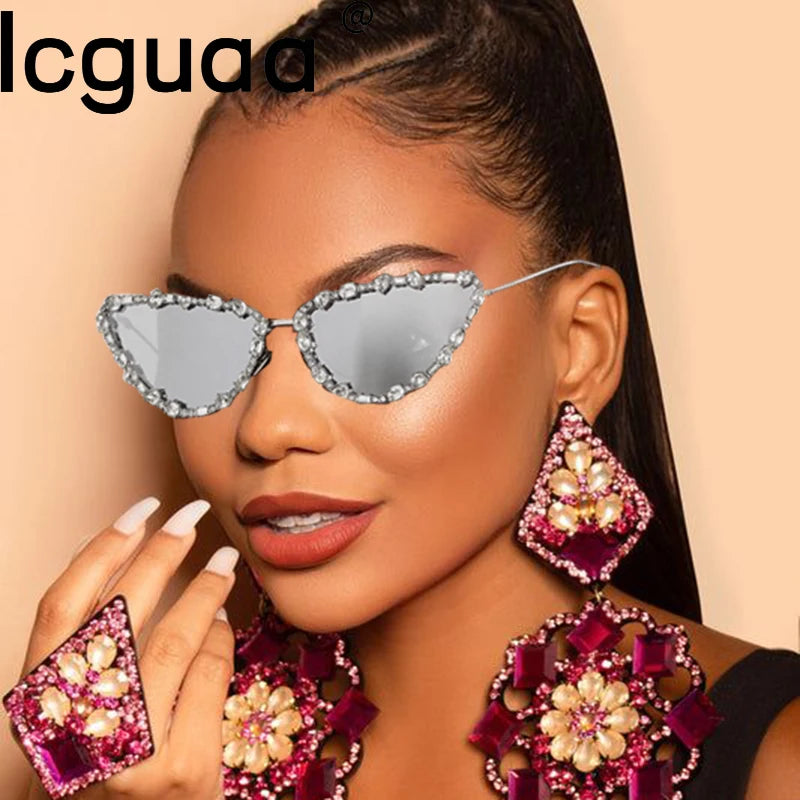 Retro Rhinestone Cat Eyes Sunglasses